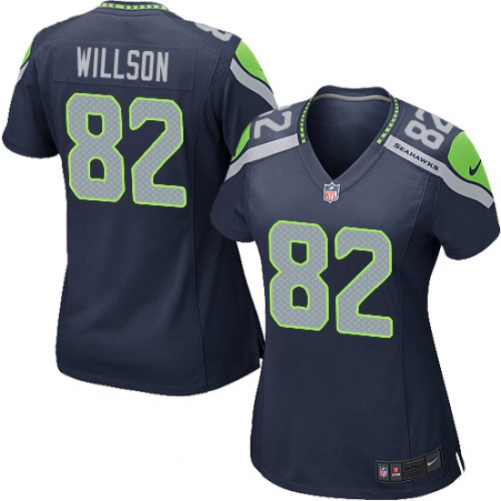 Women's Nike Seattle Seahawks #82 Luke Willson Game Steel Blue Team Color NFL Jersey - Ujersey