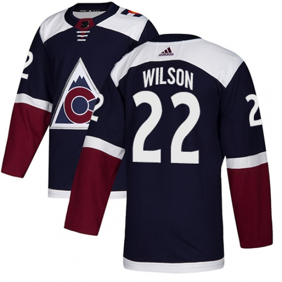 Youth Adidas Colorado Avalanche #22 Colin Wilson Authentic Navy Blue Alternate NHL Jersey - Ujersey