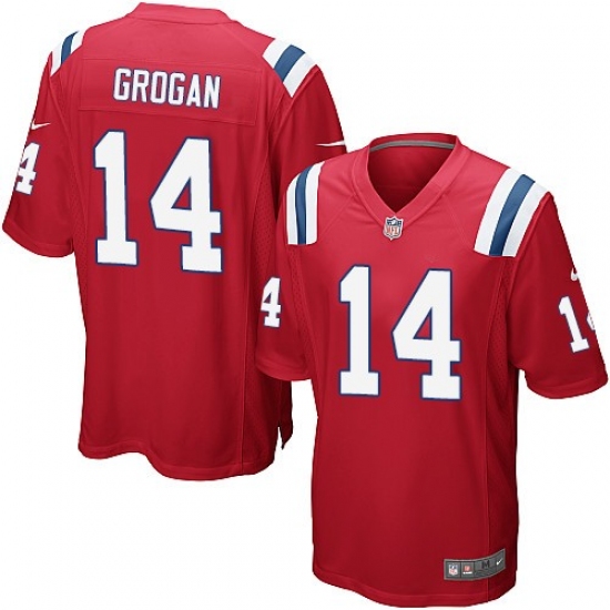 Men's Nike New England Patriots #14 Steve Grogan Game Red Alternate NFL Jersey - Ujersey