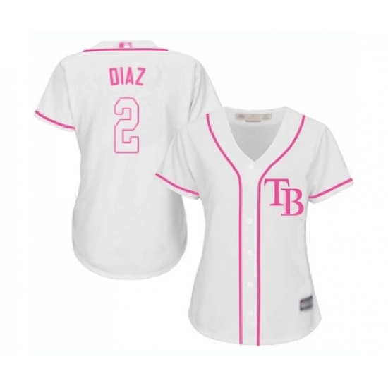 Women's Tampa Bay Rays #2 Yandy Diaz Replica White Fashion Cool Base Baseball Jersey - Ujersey