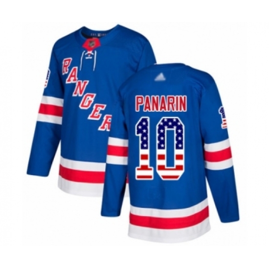 Men's New York Rangers #10 Artemi Panarin Authentic Royal Blue USA Flag Fashion Hockey Jersey - Ujersey
