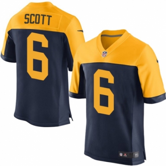 Men's Nike Green Bay Packers #6 JK Scott Elite Navy Blue Alternate NFL Jersey - Ujersey