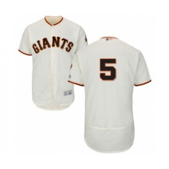 Men's San Francisco Giants #5 Mike Yastrzemski Cream Home Flex Base Authentic Collection Baseball Player Jersey - Ujersey