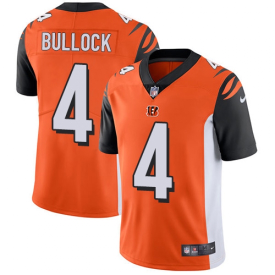 Men's Nike Cincinnati Bengals #4 Randy Bullock Vapor Untouchable Limited Orange Alternate NFL Jersey - Ujersey