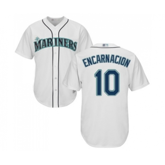 Men's Seattle Mariners #10 Edwin Encarnacion Replica White Home Cool Base Baseball Jersey - Ujersey