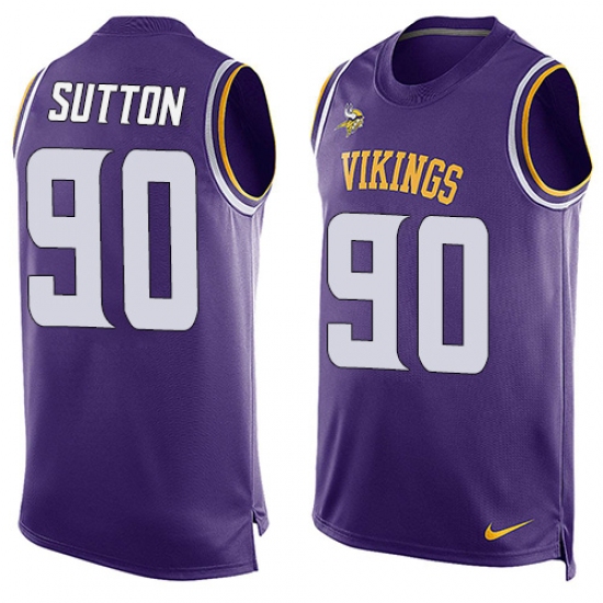Men's Nike Minnesota Vikings #90 Will Sutton Limited Purple Player Name & Number Tank Top NFL Jersey - Ujersey