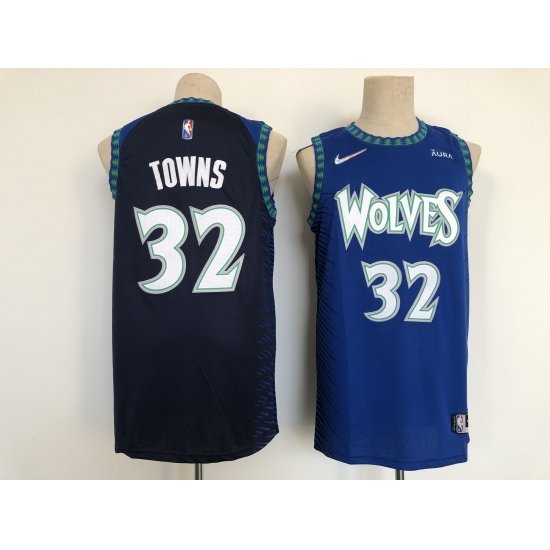 Men's Minnesota Timberwolves #32 Karl-Anthony Towns Nike Blue City Player Jersey - Ujersey
