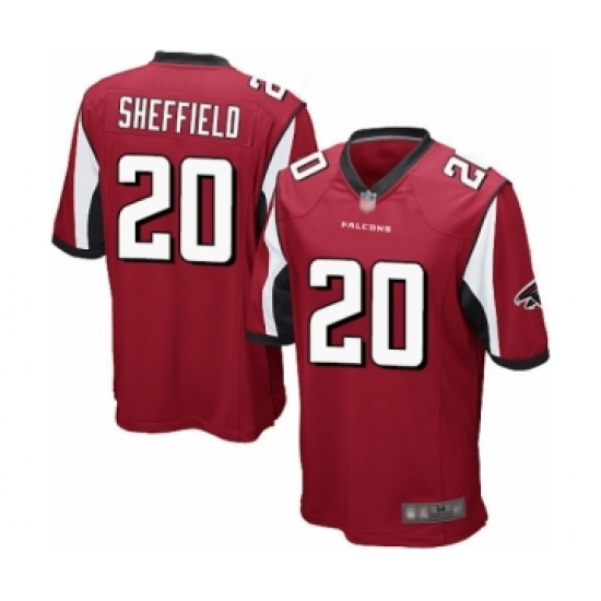 Men's Atlanta Falcons #20 Kendall Sheffield Game Red Team Color Football Jersey - Ujersey