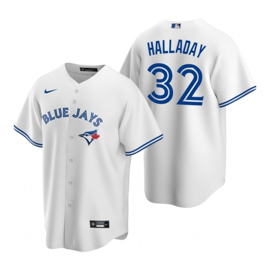 Men's Nike Toronto Blue Jays #32 Roy Halladay White Home Stitched Baseball Jersey - Ujersey