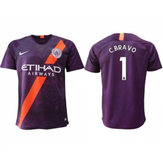 Manchester City #1 C.Bravo Third Soccer Club Jersey