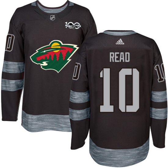 Men's Adidas Minnesota Wild #10 Matt Read Authentic Black 1917-2017 100th Anniversary NHL Jersey - Ujersey