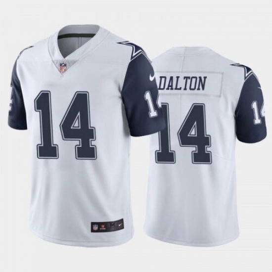 Men's Dallas Cowboys #14 Andy Dalton White Stitched Limited Jersey - Ujersey