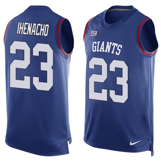 Men's Nike New York Giants #23 Duke Ihenacho Limited Royal Blue Player Name & Number Tank Top NFL Jersey - Ujersey
