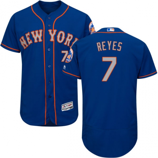 Men's Majestic New York Mets #7 Jose Reyes Royal/Gray Flexbase Authentic Collection MLB Jersey - Ujersey