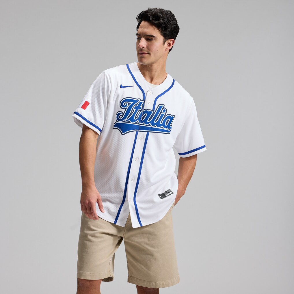 Men's Italy Baseball Nike White 2026 World Baseball Classic Home Stadium Jersey - Ujersey