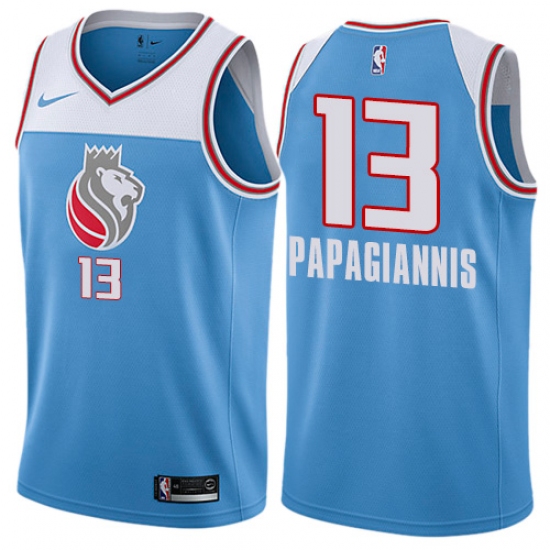 Men's Nike Sacramento Kings #13 Georgios Papagiannis Authentic Blue NBA Jersey - City Edition - Ujersey
