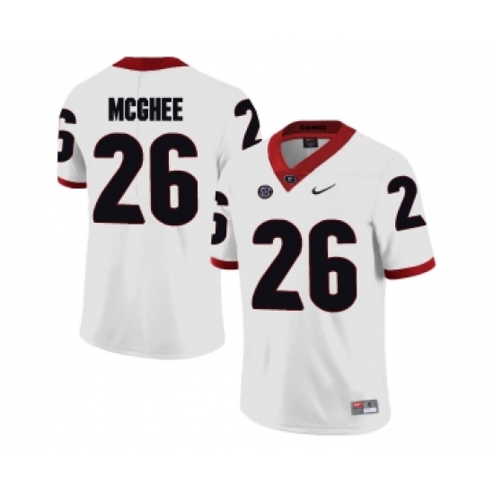 Georgia Bulldogs 26 Tyrique McGhee White College Football Jersey - Ujersey