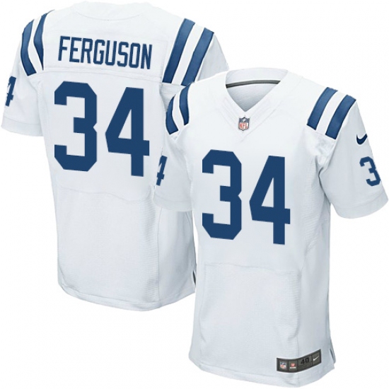 Men's Nike Indianapolis Colts #34 Josh Ferguson Elite White NFL Jersey - Ujersey