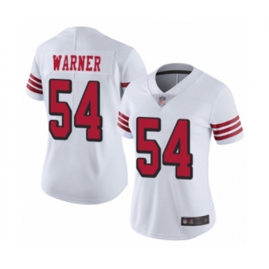 Women's San Francisco 49ers #54 Fred Warner Limited White Rush Vapor Untouchable Football Jersey - Ujersey
