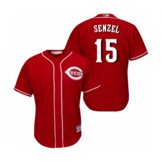 Men's Cincinnati Reds #15 Nick Senzel Replica Red Alternate Cool Base Baseball Jersey - Ujersey