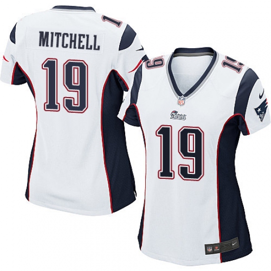 Women's Nike New England Patriots #19 Malcolm Mitchell Game White NFL Jersey - Ujersey