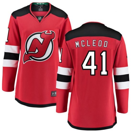 Women's New Jersey Devils #41 Michael McLeod Fanatics Branded Red Home Breakaway NHL Jersey - Ujersey