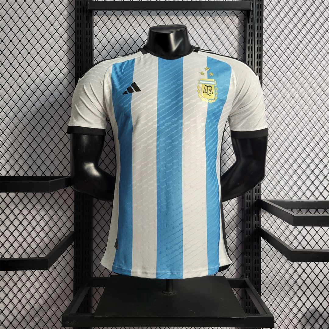 Argentina Soccer Jersey Home Shirt 2022 - World Cup Champion Edition 3 Stars