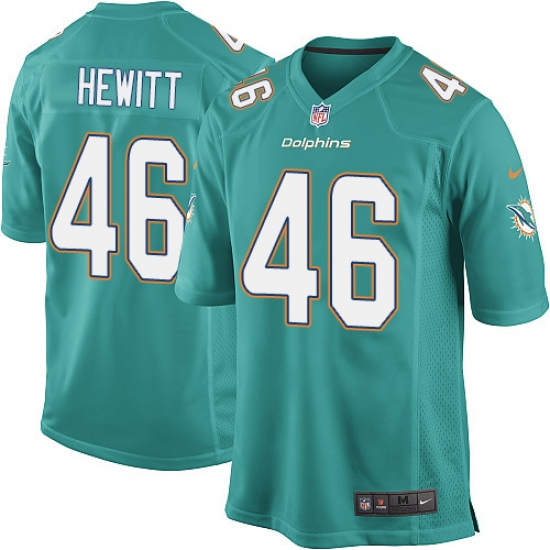 Men's Nike Miami Dolphins #46 Neville Hewitt Game Aqua Green Team Color NFL Jersey - Ujersey
