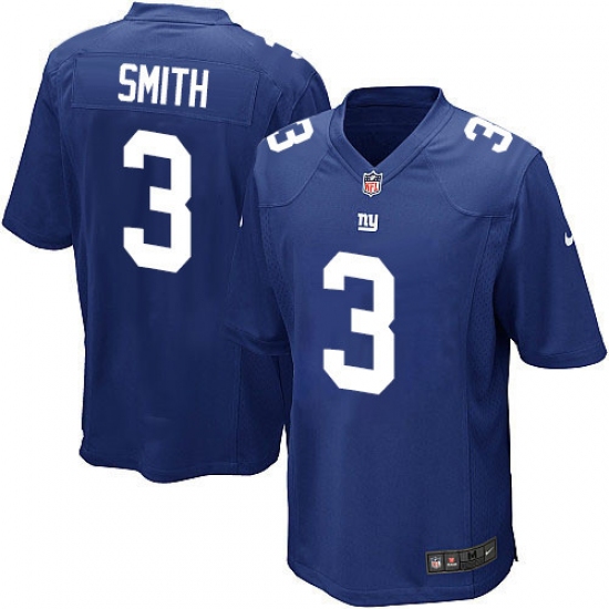 Men's Nike New York Giants #3 Geno Smith Game Royal Blue Team Color NFL Jersey - Ujersey
