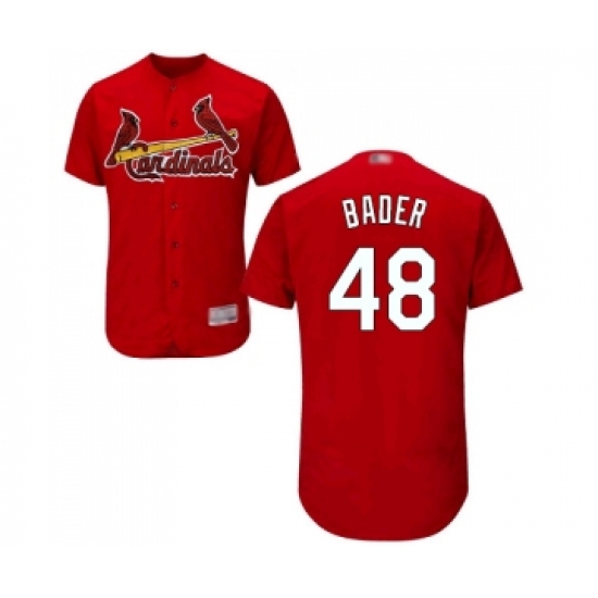Men's St. Louis Cardinals #48 Harrison Bader Red Alternate Flex Base Authentic Collection Baseball Jersey - Ujersey