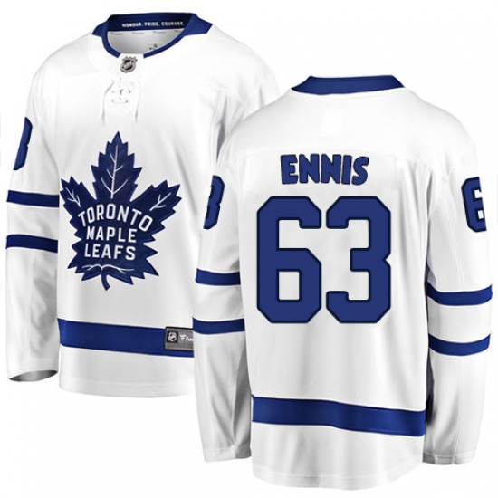 Men's Toronto Maple Leafs #63 Tyler Ennis Authentic White Away Fanatics Branded Breakaway NHL Jersey - Ujersey