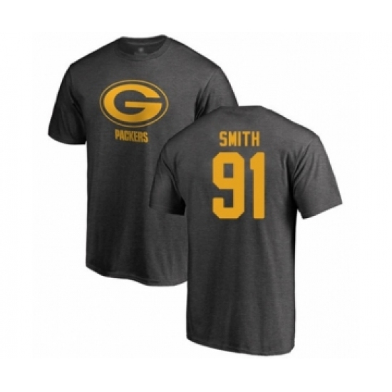 Football Green Bay Packers #91 Preston Smith Ash One Color T-Shirt - Ujersey