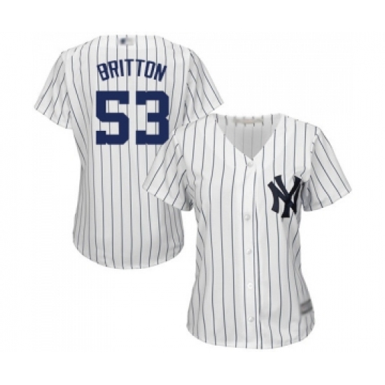 Women's New York Yankees #53 Zach Britton Authentic White Home Baseball Jersey - Ujersey