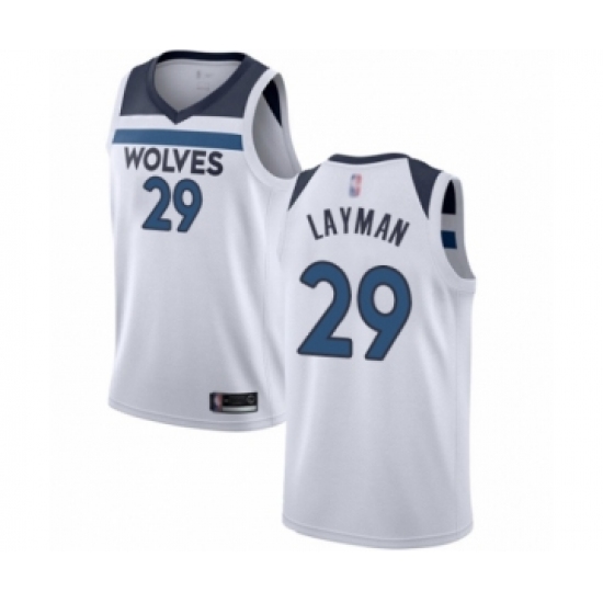 Women's Minnesota Timberwolves #29 Jake Layman Swingman White Basketball Jersey - Association Edition - Ujersey