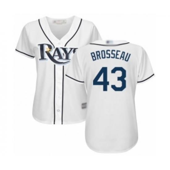 Women's Tampa Bay Rays #43 Mike Brosseau Authentic White Home Cool Base Baseball Player Jersey - Ujersey