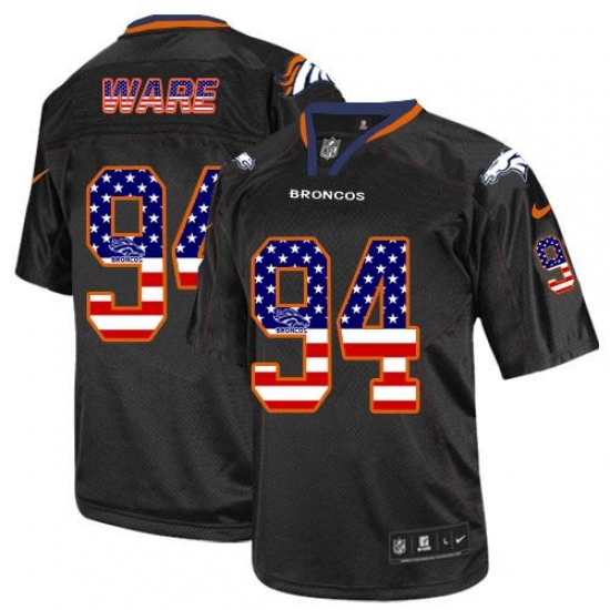 Men's Nike Denver Broncos #94 DeMarcus Ware Elite Black USA Flag Fashion NFL Jersey - Ujersey