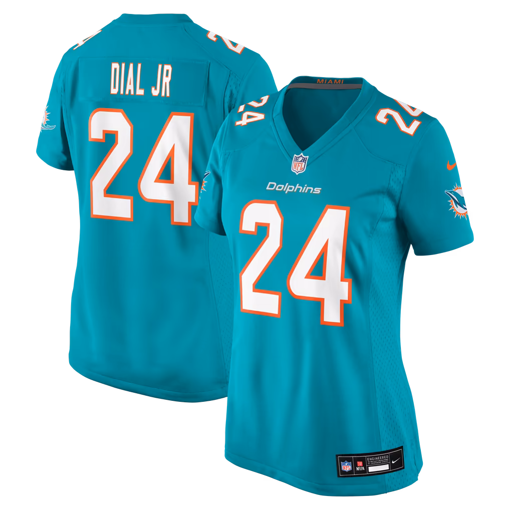 Women's Miami Dolphins Marcellas Dial Jr. Nike Aqua Team Game Jersey - Ujersey