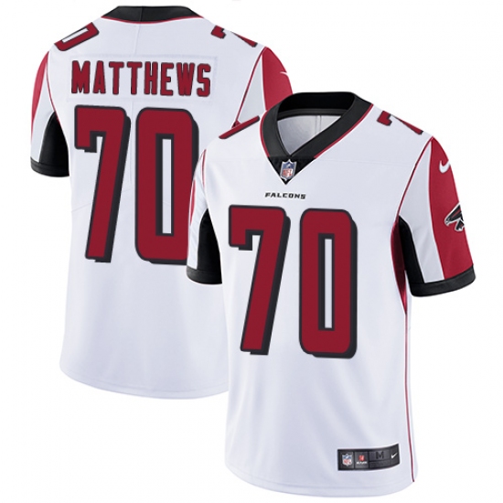 Youth Nike Atlanta Falcons #70 Jake Matthews Elite White NFL Jersey - Ujersey