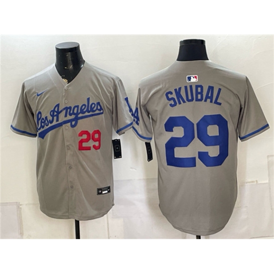 Men's Los Angeles Dodgers #29 Tarik Skubal Gray Limited Stitched Baseball Jersey - Ujersey