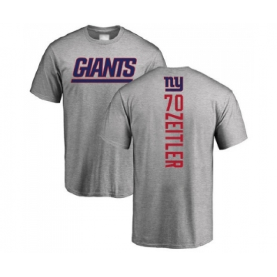 Football New York Giants #70 Kevin Zeitler Ash Backer T-Shirt - Ujersey