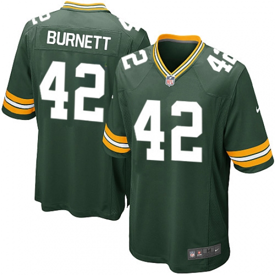 Men's Nike Green Bay Packers #42 Morgan Burnett Game Green Team Color NFL Jersey - Ujersey