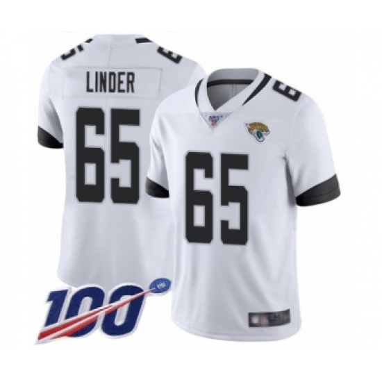 Men's Jacksonville Jaguars #65 Brandon Linder White Vapor Untouchable Limited Player 100th Season Football Jersey - Ujersey