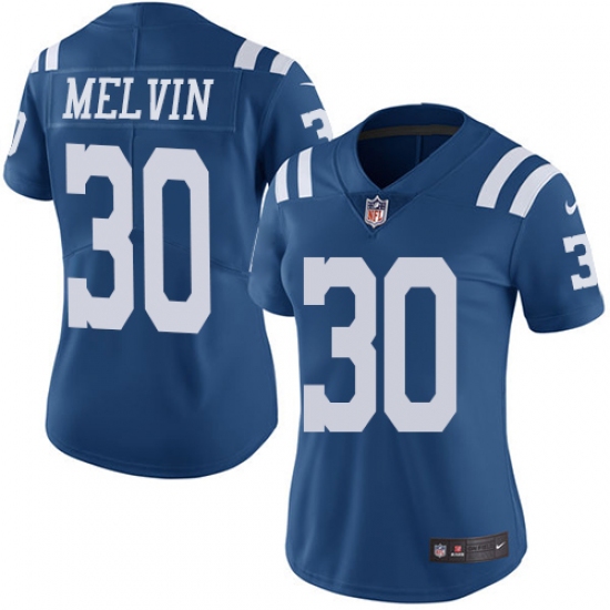 Women's Nike Indianapolis Colts #30 Rashaan Melvin Limited Royal Blue Rush Vapor Untouchable NFL Jersey - Ujersey