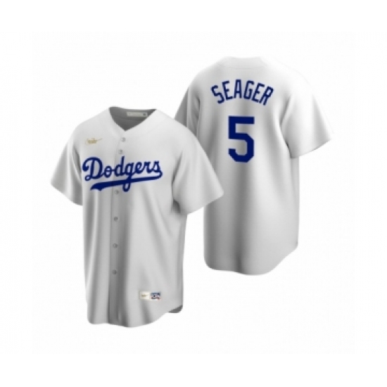Men's Los Angeles Dodgers #5 Corey Seager Nike White Cooperstown Collection Home Jersey - Ujersey