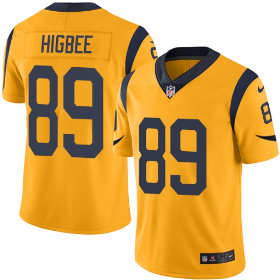 Youth Nike Los Angeles Rams #89 Tyler Higbee Limited Gold Rush Vapor Untouchable NFL Jersey - Ujersey