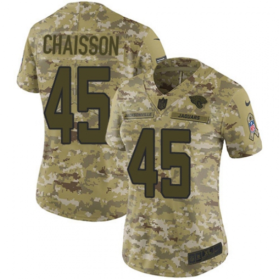 Women's Jacksonville Jaguars #45 K'Lavon Chaisson Camo Stitched NFL Limited 2018 Salute To Service Jersey - Ujersey