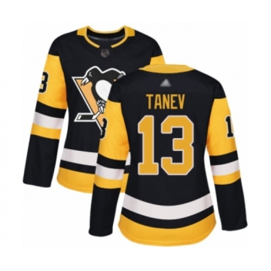 Women's Pittsburgh Penguins #13 Brandon Tanev Authentic Black Home Hockey Jersey - Ujersey