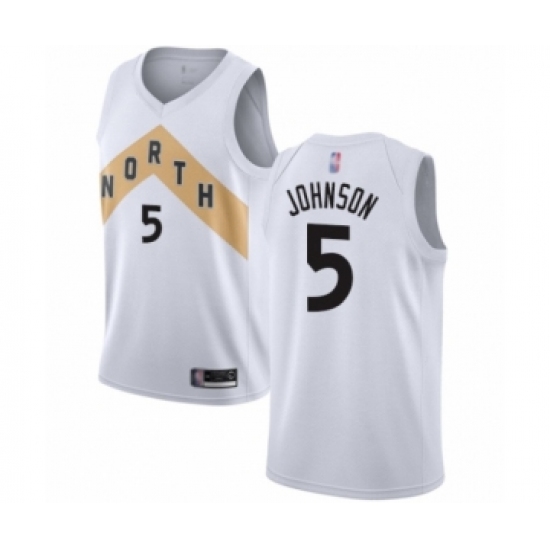 Women's Toronto Raptors #5 Stanley Johnson Swingman White Basketball Jersey - City Edition - Ujersey