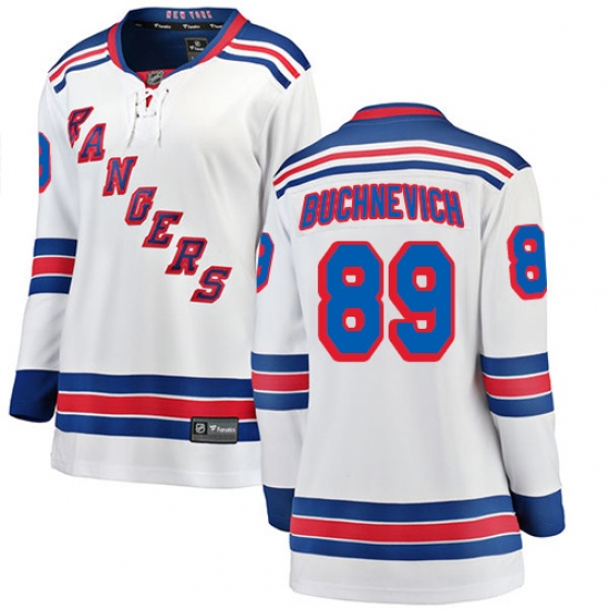 Women's New York Rangers #89 Pavel Buchnevich Fanatics Branded White Away Breakaway NHL Jersey - Ujersey