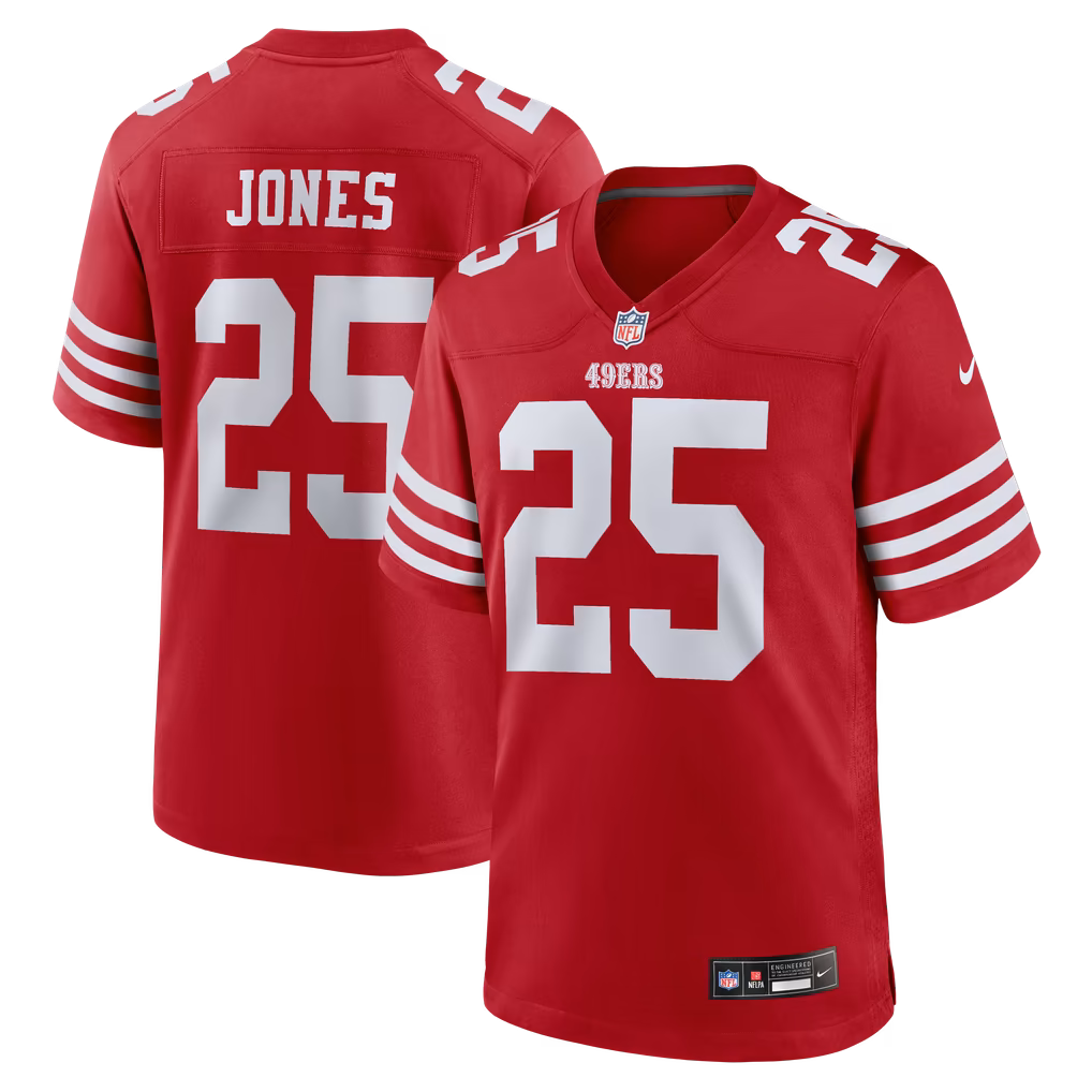 Men's San Francisco 49ers Jack Jones Nike Scarlet Team Game Jersey - Ujersey